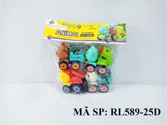 RL589-25D TÚI XE CT THÚ TRỚN 4C ĐỦ MẪU (GẤU, VOI, BÒ, HEO) + ỐC VÍT (PVC) Animal Assembly