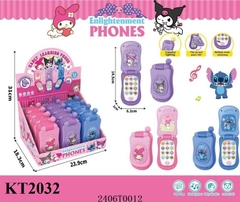 KT2032 HỘP ĐT NẮP BẬT KUROMI, MELODY, STITCH PIN NHẠC ĐÈN 12C (LỐC 12C TÍNH CÁI) PHONES 23.9X18.3X31