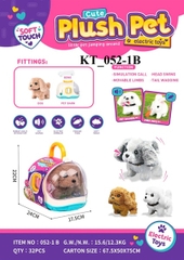 KT_052-1B  HỘP VALI LỒNG THÚ CHÓ TAI DÀI PIN+ XƯƠNG PLUSH PET 17.5X24X22 (LỒNG THÚ)