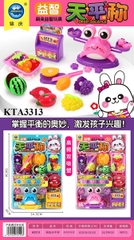 KTA3313 VĨ ÉP BẾP DÍNH TRÁI CÂY XOÀI, THANH LONG, NHO, DƯA HẤU+ RỔ+ CÂN CUA+ TỦ BÁN HÀNG (XANH, HỒNG) 34.5X9X50