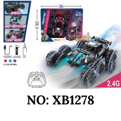 KTXB1278 HỘP XE HƠI ĐỊA HÌNH LỘN ĐK PHUN KHÓI, CÓ SẠC+ ĐỒNG HỒ ĐK, 8 BÁNH NHẠC ĐÈN ALLOY XB1279