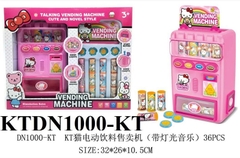 KTDN1000-KT HỘP MÁY BÁN NƯỚC NGỌT TỰ ĐỘNG PIN ĐÈN MÈO KITTY + 4 XU VENDING MACHINE 32X26X10.5