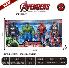 KT3099-12 HỘP SN AVENGERS 4T PIN NÚT ĐÈN (BATMAN, NGƯỜI XANH, NHỆN, SUPER MAN) 40X5X20 (HỘP)