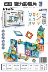 KT6676 HỘP LOGO RÁP XẾP HÌNH NAM CHÂM CẦU TRƯỢT BANH 42 MIẾNG 29X7.5X23