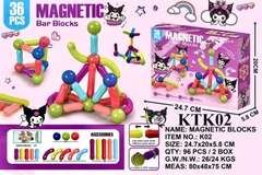 KTK02 HỘP LOGO RÁP XẾP HÌNH NAM CHÂM KUROMI 36 MIẾNG MAGNETIC 24.7X5.8X20