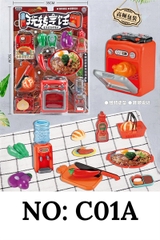 C01A VĨ ÉP BẾP LÒ NƯỚNG GÀ+ MÁY LỌC NƯỚC+RAU CỦ DÍNH ỚT CHUÔNG, CÀ TÍM, ỚT, TỎI+ RỔ+ TƯƠNG CÀ+ DAO, THỚT