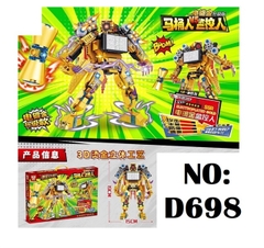 D698 HỘP LOGO RÁP ROBO CẦM BÚA TOILET 521 MIẾNG SKIBDI TOILET (VÀNG) DOLL