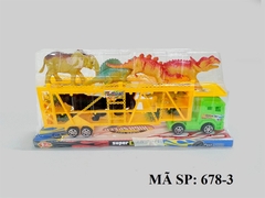 678-3 HỘP KIẾNG XE TRỚN 2 TẦNG CHỞ 7C THÚ + CÂY (KHỦNG LONG, VOI, TINH TINH)