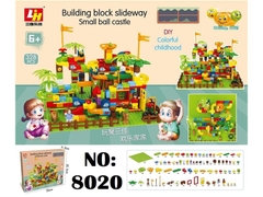 8020 HỘP LOGO RÁP NHÀ CẦU TRƯỢT BANH MẶT CƯỜI+ CÂY 328 MIẾNG LH