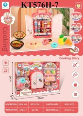 KT576H-7  HỘP BẾP TỦ LẠNH PIN+ KỆ BÁNH PIZZA+ SỮA COOKING 38X9X26