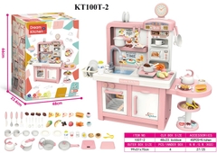 KT100T2  HỘP KỆ BẾP PIN LÒ NƯỚNG, BẾP ĐIỆN TỪ, BỒN NƯỚC TỰ ĐỘNG+ BÀN 48X23.6X66 (HỒNG) 108x35.5x98cm   Dream Kitchen   100T-1, 100T-2, 100T-3, 100T-4