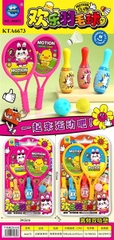 KTA6673  VĨ ÉP TRÒ CHƠI 2C VỢT CẦU + 2T BOWLING+ 2T BANH+1C CẦU LÔNG (2 MÀU) 34.5X6.5X53.5