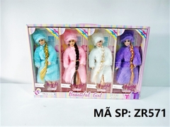 ZR571 HỘP BABY 1C KHỚP, ĐẦM LÔNG, TÓC THẮT BÍNH HỘP 4C Beautiful Girl
