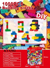 KTX502  HỘP LOGO RÁP NHÀ 1000 MIẾNG BUILDING BLOCKS 24.5X10X35.5