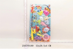 KT_0191 VĨ CÂU CÁ 2 CẦN+ 9C ĐỦ MẪU+ VỢT ( CÁ, NGHÊU, TÔM, CUA, RÙA) FISHING SHOW 53X29.5X4
