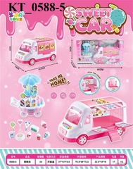 KT_0588-5  HỘP BẾP XE HƠI LƯU ĐỘNG+ XE ĐẨY KEM, KẸO SWEET CAR 44X15.5X19