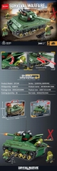 KT207140 HỘP LOGO RÁP XE TĂNG QUÂN SỰ 458 MIẾNG SURVIVAL WARFARE 30X58X22