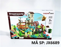 JX6689 HỘP LOGO RÁP CÔNG VIÊN CẦU TUỘT, ĐU QUAY 531 MIẾNG Dream World