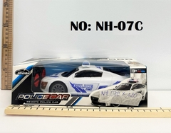 NH-07C HỘP XE HƠI AUDI CS ĐK 7 Đ.TÁC, CÓ SẠC POLICECAR (XANH, TRẮNG) NH-