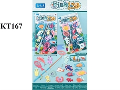 KT167  VĨ CÂU CÁ 1 CẦN+ 8C+ DĨA+ VỢT (2 MẪU) FISHING 37X50