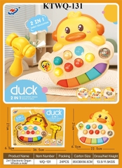KTWQ-131 HỘP ĐÀN ORGAN+ ĐẬP CHUỘT VỊT PIN + 1C BÚA 2 IN 1 DUCK 36.5X6.5X27