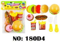 180D4 TÚI BẾP DÍNH BÁNH HOT DOG+ HAMBURGER+ KHOAI TÂY CHIÊN (HAPPY FIGHT CUT) PVC 180ABCDEF