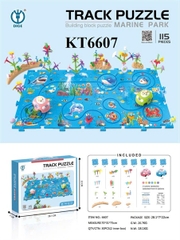 KT6607  HỘP TRÒ CHƠI RÁP HÌNH ĐƯỜNG RAY CÔNG VIÊN ĐẠI DƯƠNG+ 2C XE HƠI  115 MIẾNG TRACK PUZZLE 28.1X7X22