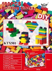 KTX501  HỘP LOGO RÁP NHÀ 500 MIẾNG BUILDING BLOCKS 24.5X10X24