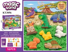 KT3056 HỘP ĐẤT SÉT CÁT NẶN THÚ KHỦNG LONG+ KHÂY+ KHUÔN 16 MIẾNG MAGIC SAND 30X5.2X23