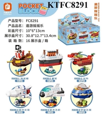 KTFC8291 HỘP LOGO RÁP TÀU, TÀU KHÔNG GIAN VŨ TRỤ 6C (LỐC 6C TÍNH CÁI) POCKET BLOCK 30.8X12.7X13.4