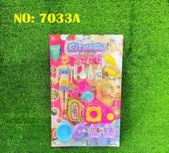 7033A VĨ BẾP GAS ĐƠN + 1 NỒI+ 1 CHẢO+ BÀN+ 2 GHẾ+ RỔ + 1C BABY (BÉ) KITCHEN 7033