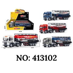 413102 HỘP XE CT CONTAINER BỒN SẮT PIN NÚT (TRỚN) NHẠC ĐÈN 4C 2 MÀU (COS) (TÍNH HỘP)