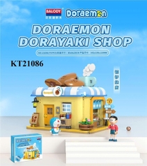 KT21086 HỘP LOGO RÁP CỬA HÀNG DOREMON PIN NÚT 797 MIẾNG DORAEMON DORAYAKI SHOP 30X8X23