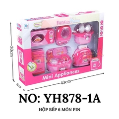 YH878-1A HỘP BẾP 6 MÓN PIN ( LÒ NƯỚNG , NỒI CƠM ĐIỆN , LÒ HẤP , TỦ LẠNH , LÒ NƯỚNG , MÁY NƯỚNG BÁNH MÌ)