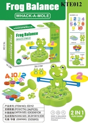 KTE012  HỘP TRÒ CHƠI CÂN CÂN BẰNG ẾCH+ ĐẬP CHUỘT 2 IN 1 FROG BALANCE 28.2X10X19.3