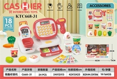 KTC668-31 HỘP BẾP MÁY TÍNH TIỀN SIÊU THỊ+ MÁY QUÉT+ MÁY CÀ THẺ PIN + CÂN+ MÌ LY, RAU CỦ 18 MIẾNG CASHIER 42X13X25