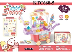 KTC668-5 HỘP BẾP XE ĐẨY KEM KẸO PIN NHẠC ĐÈN SHOP SWEET 31.5X11X22