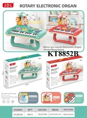 KT8852B HỘP ĐÀN ORGAN ĐU QUAY NGỰA PIN NHẠC ĐÈN CÓ CHÂN (XANH, ĐỎ) 38X6.5X29