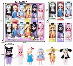 KTJZ355A HỘP BABY ĐỘI NÓN THÚ KHỚP, MẮT THỦY TINH 12C ĐỦ MẪU 15CM (LỐC 12C TÍNH CÁI) LOVELY 38X5X36