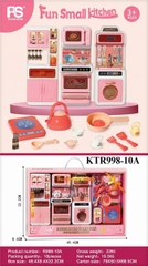 KTR998-10A HỘP NHÀ BẾP LÒ NƯỚNG+ TỦ+ BẾP GAS+ BỒN RỬA TAY+ BẾP ĐIỆN TỪ+ ẤM NƯỚC+ CHẢO FASHIONABLE HOME TOYS 49.4X8.4X32.2