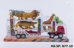 877-10 HỘP.KIẾNG XE TRỚN 2 TẦNG CHỞ THÚ 6C (2C HƯƠU CAO CỔ, CỌP, SƯ TỬ, HÀ MÃ, TÊ GIÁC) (XE THÚ)
