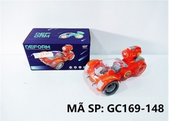 GC169-148 HỘP XE ĐỊA HÌNH 3 BÁNH PIN NHẠC ĐÈN, XOAY 360 ĐỘ, NÂNG CAO Deform
