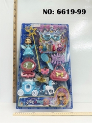 6619-99 VĨ TRANG ĐIỂM+ XE NGỰA + TÚI XÁCH+ GƯƠNG+ LƯỢC+ TRƯỢNG TIM+ MẮT KIẾNG+ 1C BABY CÔNG CHÚA (BÉ NHỰA) FRINCESS