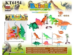 KT6154  TÚI THÚ KHỦNG LONG 6C ĐỦ MẪU+ CÂY+ TRỨNG+ ĐÁ ANIMAL (PVC NHIỀU CON) 34X46