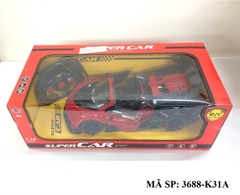 3688-K31A HỘP XE HƠI LAMBORGHINI MUI TRẦN SẮT MỞ CỬA, CỐP ĐK 7 Đ.TÁC CÓ SẠC, VÔ LĂNG 1:12 (XD) ĐỎ