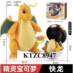 KTZC8947 HỘP RÁP QUẢ CẦU POKEMON BIẾN HÌNH LIZARDO 23X10X18.5