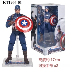 KT1904-01 HỘP MÔ HÌNH ROBO SN CAPTAIN AMERICA+ VK KHIÊN AVENGERS 17CM