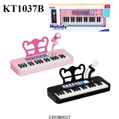 KT1037B HỘP ĐÀN ORGAN (PIANO) PIN 37 PHÍM+ MICRO MELODY (ĐEN, HỒNG)