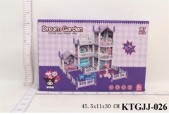 KTGJJ-026 HỘP NỘI THẤT NHÀ VILLA 1 TRỆT+ 2 LẨU+ SÂN THƯỢNG KUROMI 187 MIẾNG DREAM GARDEN 45.5X11X30