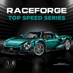 10621 HỘP LOGO RÁP XE HƠI MỞ CỬA 3861 MIẾNG TL 18 RACEFORGE TOP SPEED SERIES (XANH LÁ)